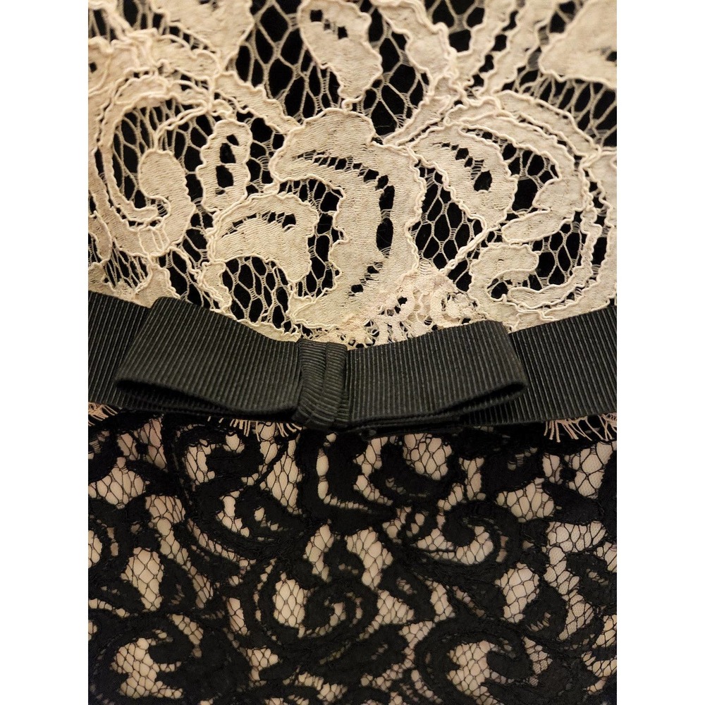 Tadashi Shoji beige and black lace dress 12 - Picture 3 of 6